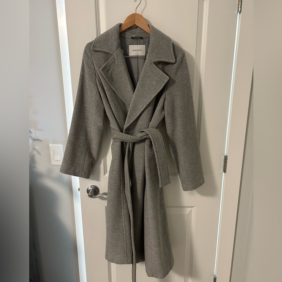 ARITZIA/BABATON ROBE/TIE WAIST COAT - Picture 3 of 7